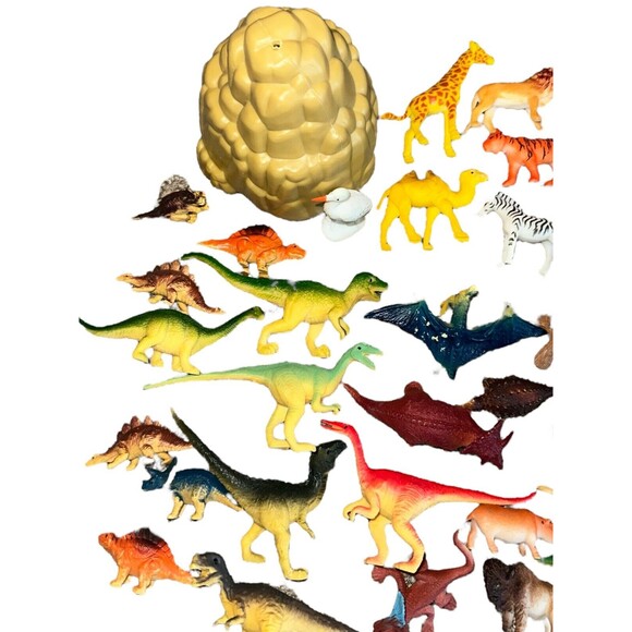 Jurassic Dinosaur Zoo Animal Figures Play Set with Mat 50+ PCS Realistic - Picture 9 of 14